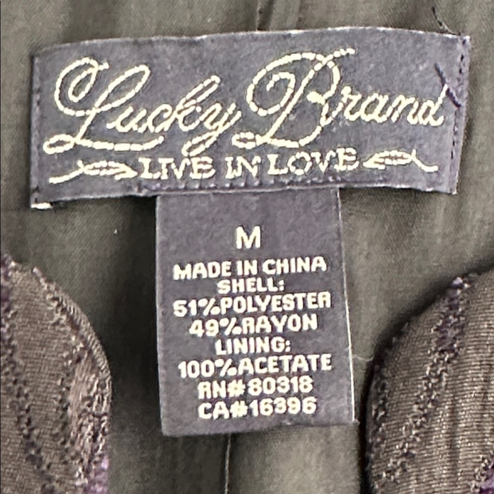 Lucky Brand black and blue brocade open blazer - Picture 6 of 13